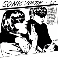 Sonic Youth Goo Albumcover, Schwarzweißzeichnung eines Liebespaars